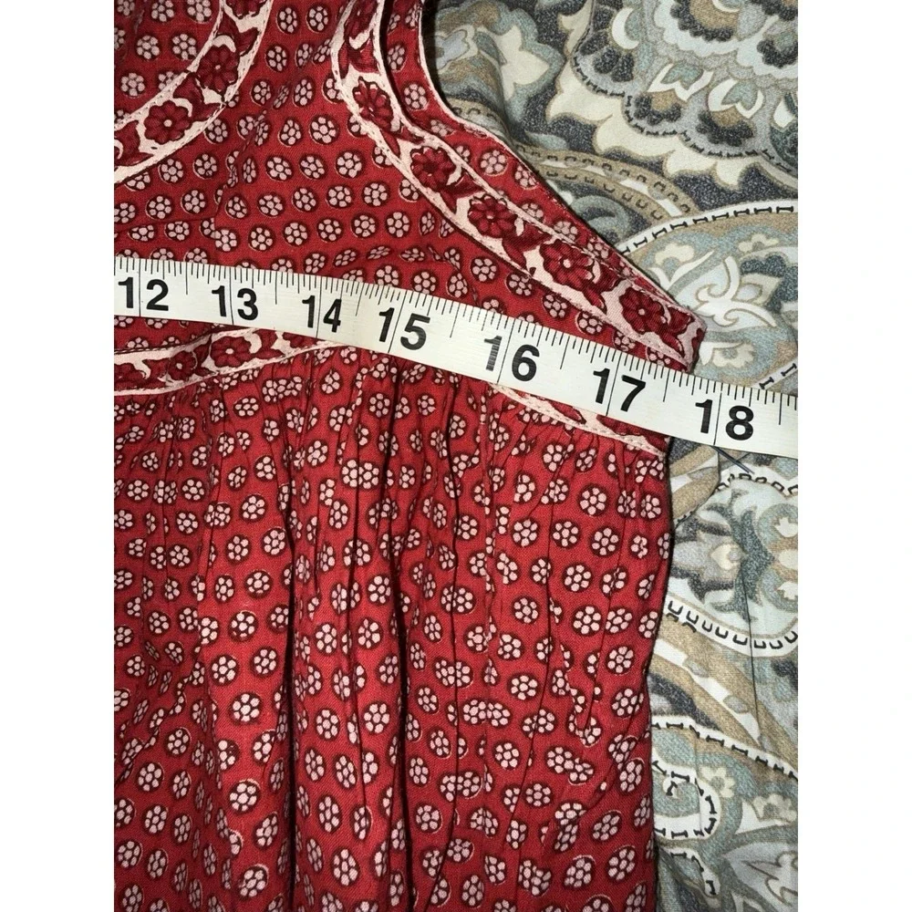Vintage‎ Bloomingdale's Sleeveless  Cotton Loungewear , Dress Red Floral L